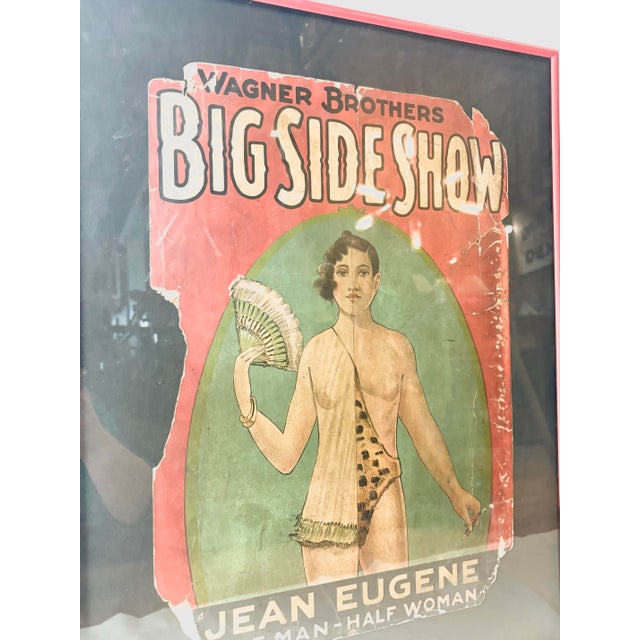 Early 20th Century Coney Island Wagner Brothers Big Side Show Advertising Poster For Sale - Image 4 of 9