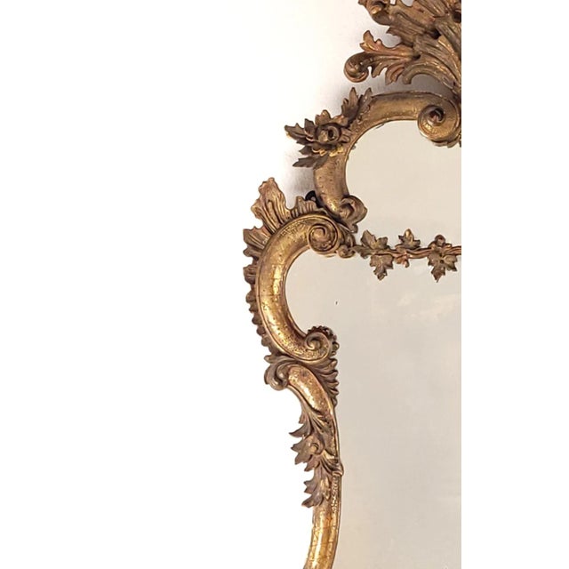 Glass Italian Rococo Giltwood Mirror, Mid-19th Century For Sale - Image 7 of 9