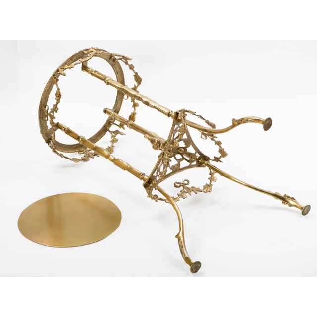 Bronze Vintage Bronze Round Pedestal Plant Stand For Sale - Image 8 of 9