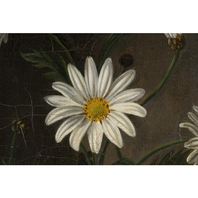 C. Leroy, Floral Still Life with Camellia and Daisies, Oil on Canvas For Sale - Image 6 of 14