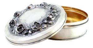 Silver Box with Raised Floral Motifs and Frieze