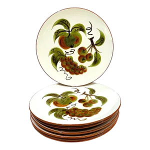 1960's Hand-Painted Stangl "Orchard Song" Dinner Plates - Set of 6