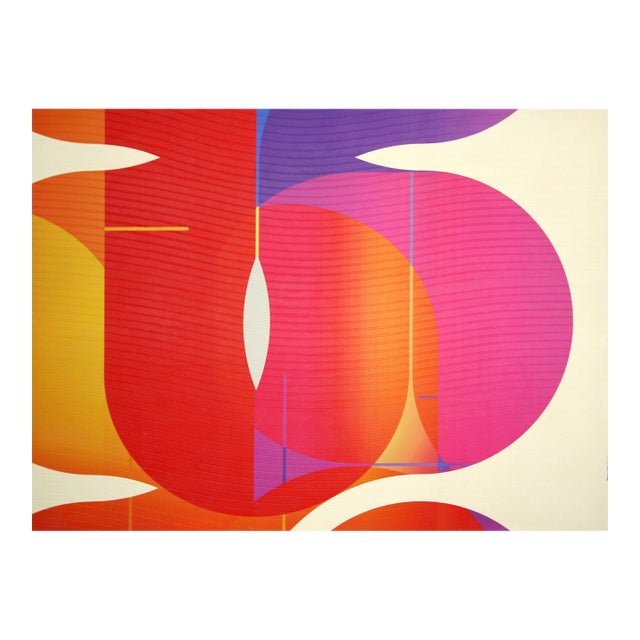 Contemporary Abstract Matte Gel Applied on Fine Art Digital Printed Canvas "Coq De Roche Evêque Coquelicot # Doux Comme Un Agneau" by Jerome Tham For Sale