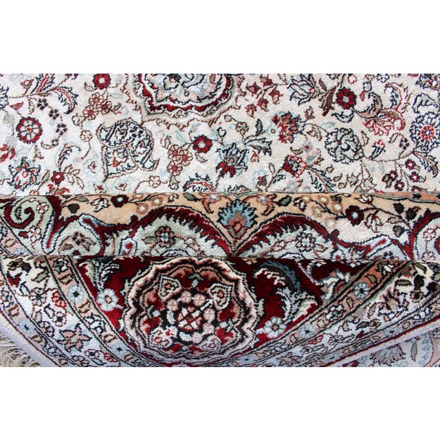 Silk Vintage Isfahan Design Medallion Rug With Intricate Floral Elements For Sale - Image 11 of 13