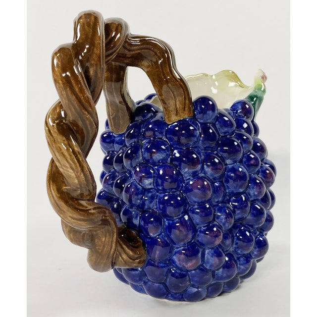Vintage Fitz and Floyd Ceramic Grape Motif Pitcher For Sale In Kansas City - Image 6 of 7