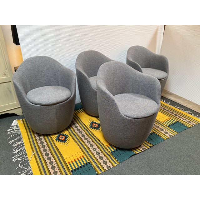 Modern Hlynur Atlason for Design Within Reach Lína Swivel Dining Chairs, Set of Four For Sale - Image 3 of 15