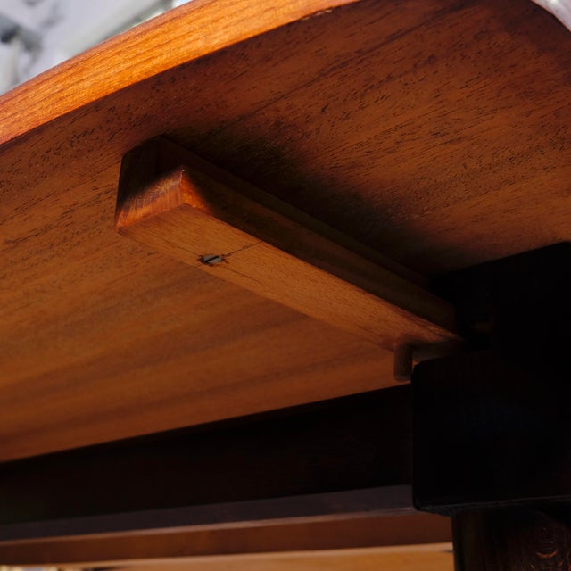 Brown Vintage Extendable Italian Rosewood Table, 1960s For Sale - Image 8 of 14