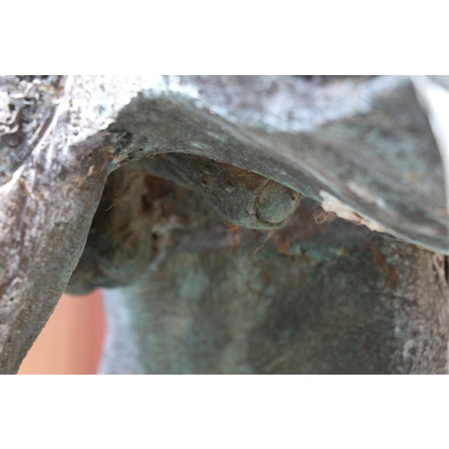 Vintage Pair of Large Bronze Giraffe Garden Sculptures – Outdoor Yard Art With Natural Patina For Sale - Image 18 of 18