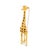 Late 20th Century Vintage 18k Yellow Gold Brown Enamel Ruby Eyes Diamond Leg Giraffe Pin Brooch For Sale - Image 5 of 8