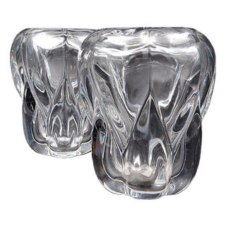 Clear Crystal Vases by Antonio & Guido Bon for Val St Lambert - 1960s, Set of x For Sale