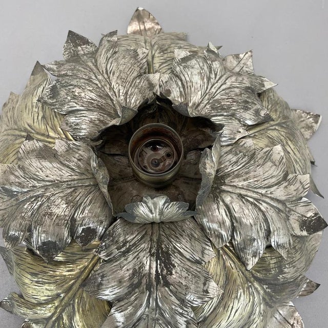 Florentiner Silvered Metal Leaf Theatre Ceiling Light, Italy, 1950s For Sale - Image 13 of 17