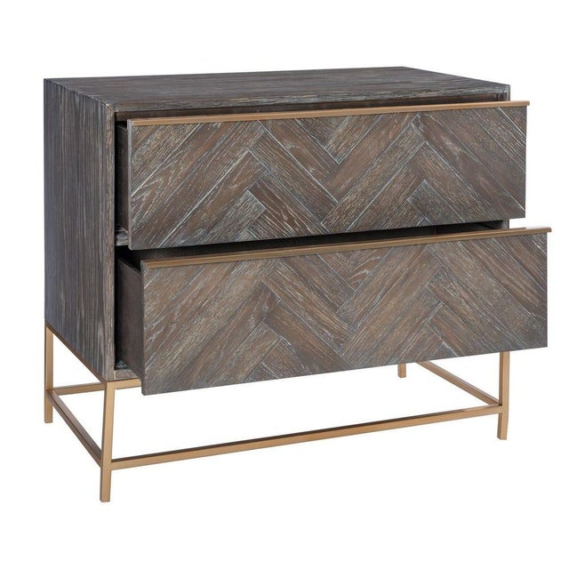 2 Drawer Chevron Chest For Sale - Image 4 of 9