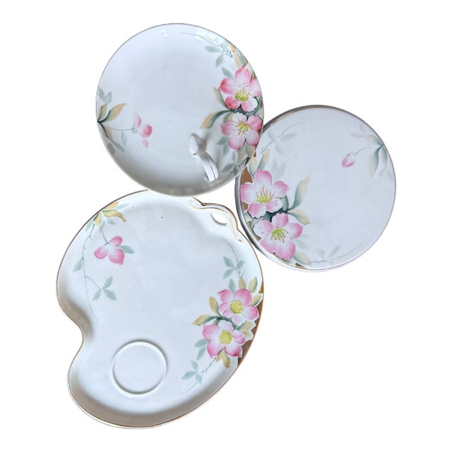 Antique, Early 20th Century Noritake Japan Azalea Porcelain Serving Plate Assortment For Sale