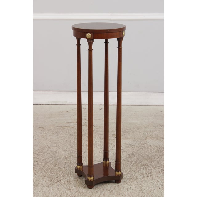 Traditional Mahogany Round Plant Lamp Stand by Baker For Sale - Image 3 of 13