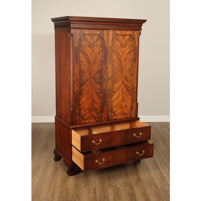 Late 20th Century Henkel Harris Mahogany Entertainment Armoire For Sale - Image 5 of 18