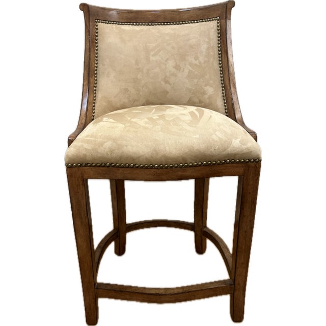 Beautiful Kreiss Thames Bar Stools, With Nail heads and Suede Fabric. (2)