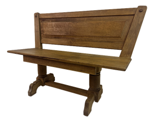Vintage Belgian Oak Bench by De Puydt, 1960s