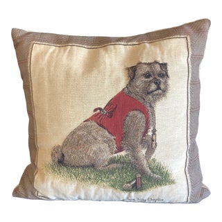 Nino of Oxford Terrier Tapestry Pillow For Sale