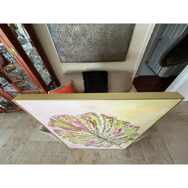 Bright Pink Palm Beach Monstera - Designed by Cheryl P. Kohloff For Sale - Image 8 of 8