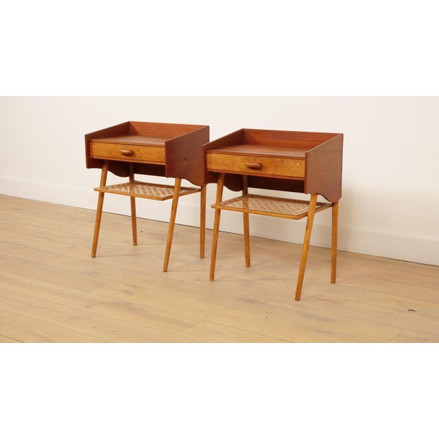 Mid-Century Modern Danish Bedside Tables in Teak, Set of 2 For Sale - Image 3 of 16