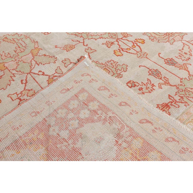 Antique Turkish Oushak Rug For Sale - Image 4 of 10