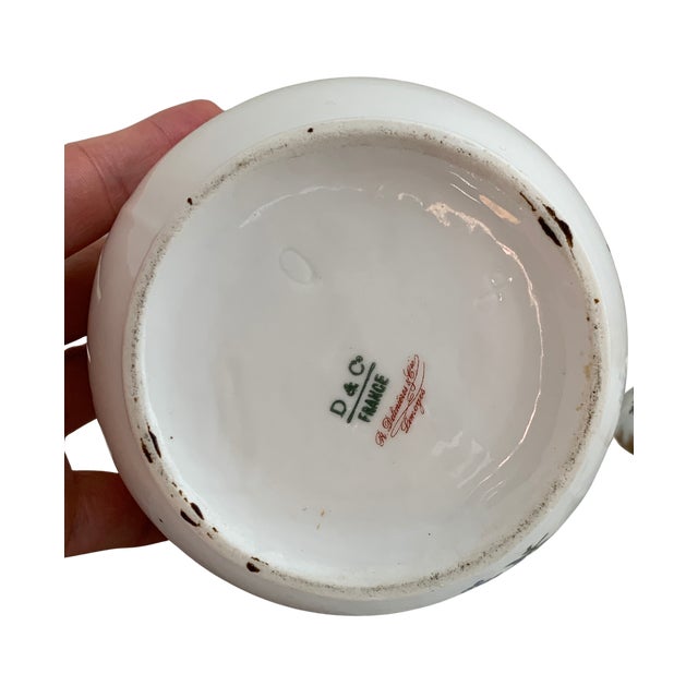 Antique R. Delinières & Cie Limoges Gilt Porcelain Chocolate Pot With Shell Finial For Sale - Image 10 of 17