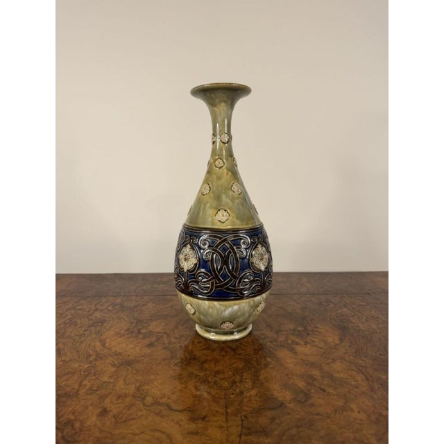 Antique Art Nouveau Stoneware Baluster Vases from Royal Doulton, 1900s, Set of 2 For Sale - Image 4 of 8