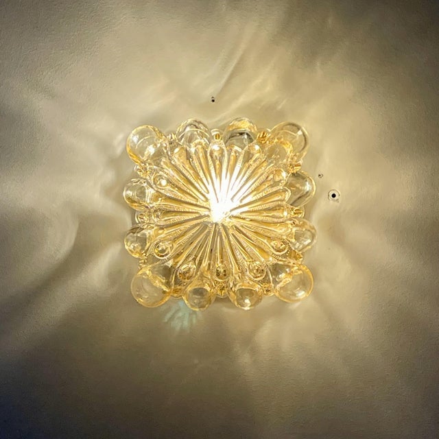 Metal Bubbleglass Lamp by Helena Tynell for Glashutte Limburg, 1960s For Sale - Image 7 of 9