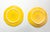 Ceramic Yellow & Orange Olive Oil Dispenser Cruet Bottle & Appetizer Plates - 3 pcs For Sale - Image 9 of 9