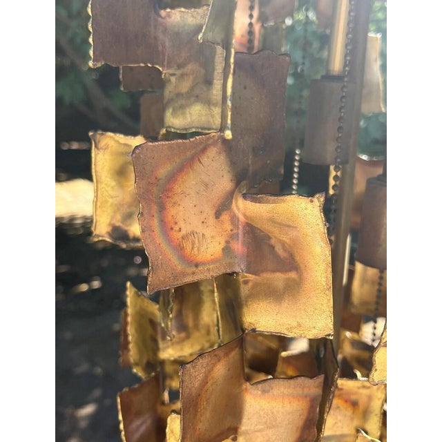 1960s Mid Century Modern Tom Greene Brutalist Torch-Cut Brass Chandelier for Feldman 1960s For Sale - Image 10 of 10