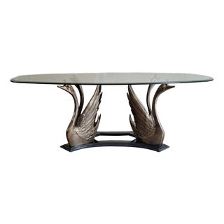 Brass Swan Coffee Table, 1970s For Sale