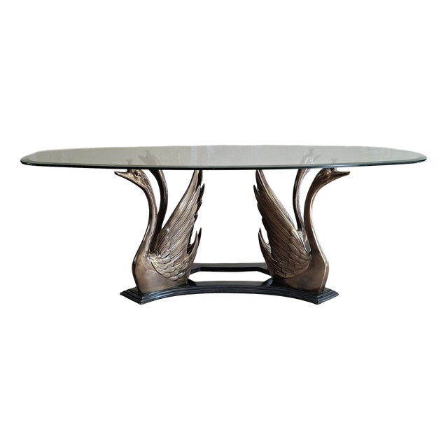 Brass Swan Coffee Table, 1970s For Sale