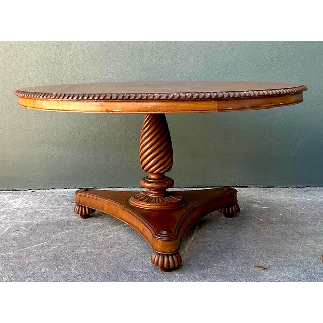 Vintage Turned Wood Dining Table For Sale - Image 4 of 12