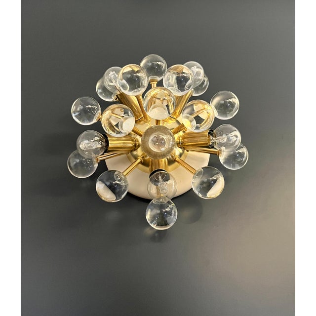 Murano Brass Sputnik Wall Sconces or Ceiling Lights, 1990s, Set of 2 For Sale - Image 9 of 12