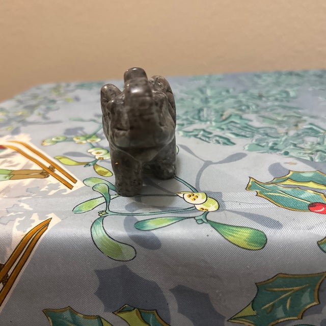 Hand-Carved Yooperlite Elephant Crystal Figurine For Sale - Image 4 of 7