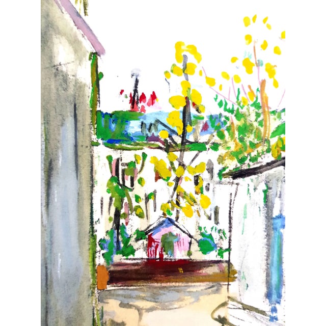 Early 21st Century Maurice Utrillo - Inspired Village of Montmartre - Pochoir 1950 For Sale - Image 5 of 6