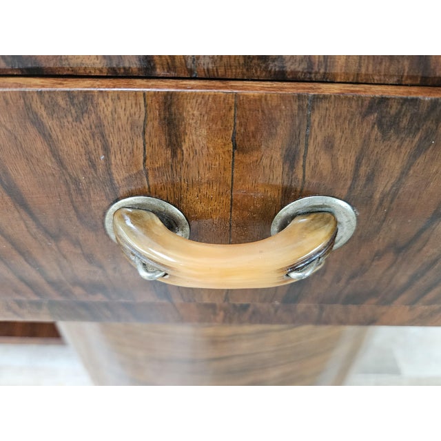Art Deco Dressing Table in Walnut Burl with Mirror, 1940s For Sale - Image 13 of 18