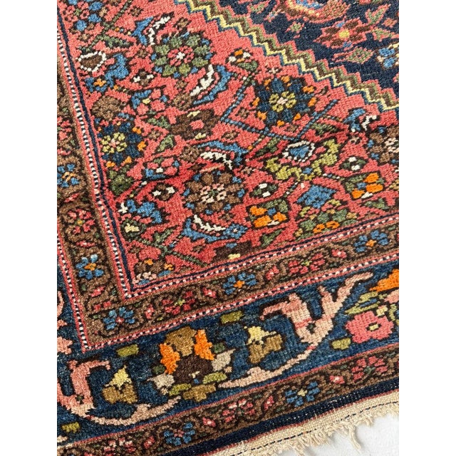 Textile Vintage Bidjar Shifting Dyes with Lemon Sky Blue Rug 4.7 x 6.2 For Sale - Image 7 of 14