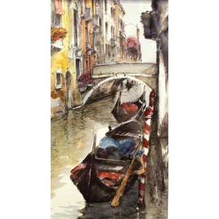Venice Watercolor Painting by Giovanni Bonazzon For Sale