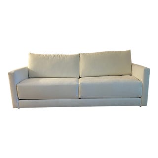 Crate & Barrel Gather Modern Track Arm Sofa - Monet Frost Chenille For Sale
