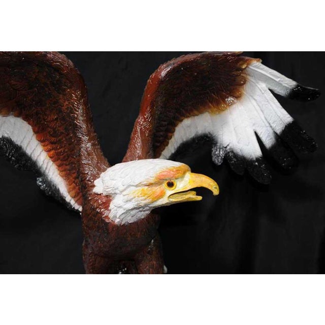 Brown Coloured Bronze American Golden Eagle Statue For Sale - Image 8 of 10