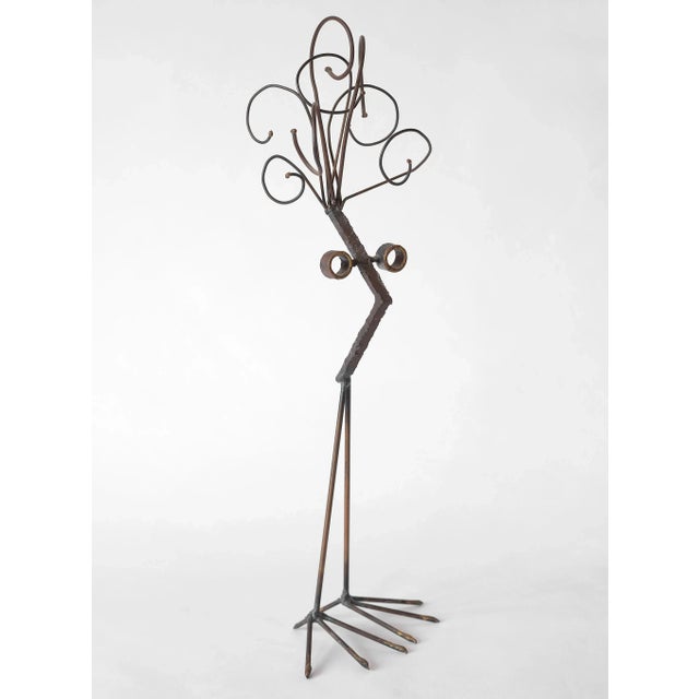 Abstract Mid 20th Century Abstract Brutalist Style Mixed Metal Bird Sculpture For Sale - Image 3 of 12