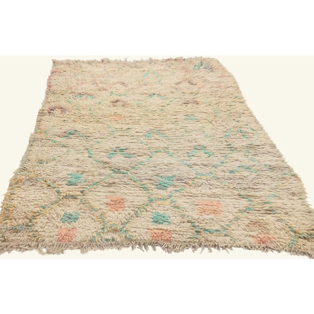 Tribal Vintage Azilal Moroccan Rug, 02'08 X 05'02 For Sale - Image 3 of 10