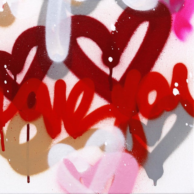 2020s Sweet and Yummy - Pink Red Abstract Heart Graffiti Original Artwork by Amber Goldhammer For Sale - Image 5 of 9