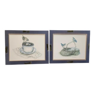 Gay Talbott Boassy 1986 Original Prints - A Pair, Artist Signed For Sale