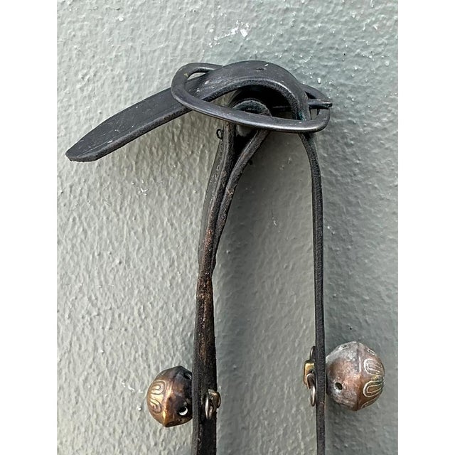 Vintage Brass Sleigh Bells on Leather Strap For Sale - Image 11 of 12