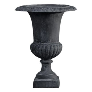 Glasgow Urn Lead Gray Metal Planter For Sale