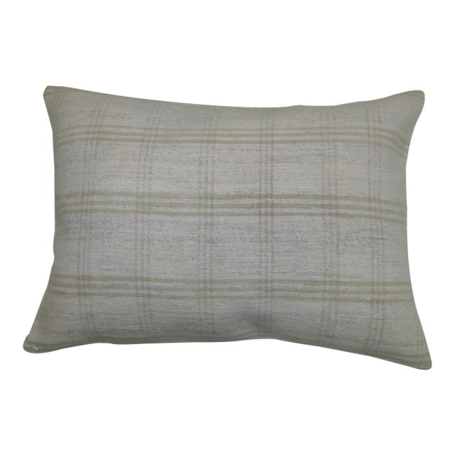 White Textile Kilim Pillow For Sale