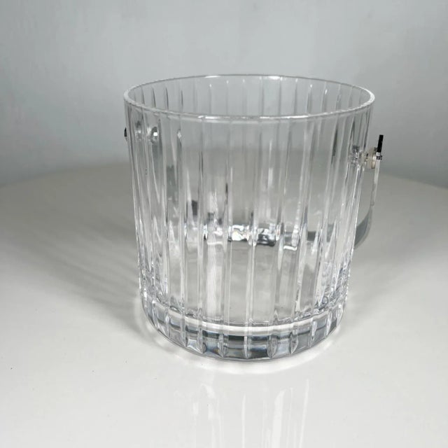 Baccarat Style Ice Bucket, Clear Lead Crystal, Ribbed Design, 1960s For Sale In San Diego - Image 6 of 15