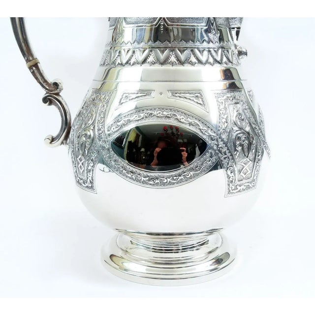 Mid 19th Century Exterior Design Details English Silver Plate Tea or Coffee Pot For Sale - Image 5 of 10